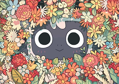 Cute Creature in Flowers