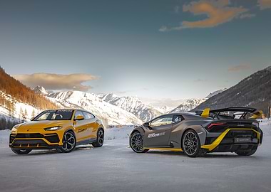 Lamborghini Urus & Huracan on Snow