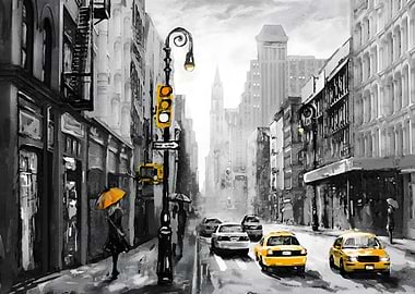 landscape street view of New York