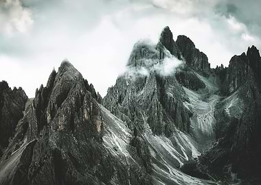Mountain Peaks in Clouds