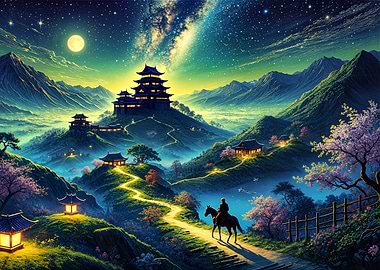 Nighttime Fantasy Landscape