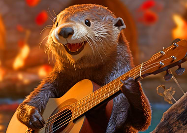 Otter Playing Guitar