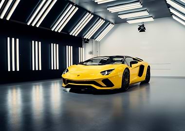Yellow Lamborghini Aventador