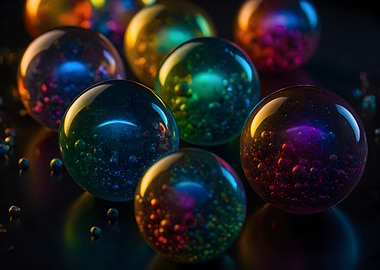 Rainbow Glass Spheres