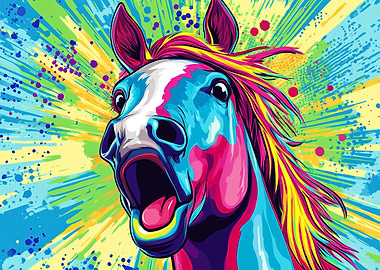 Colorful Horse Portrait