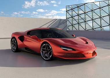 Red Ferrari Sports Car