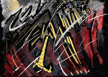 Abstract City Night Sky