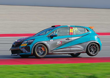 Renault Clio Cup Race Car - Wheel in the air