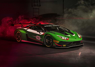 Green Lamborghini Race Car