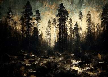 Dark Forest Landscape