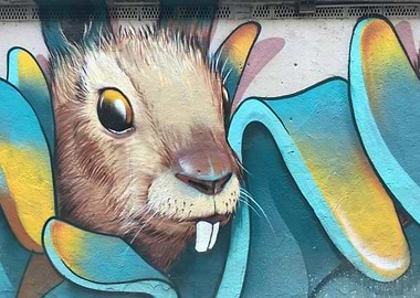 Graffiti Rabbit Mural