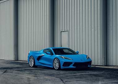 Blue Corvette C8
