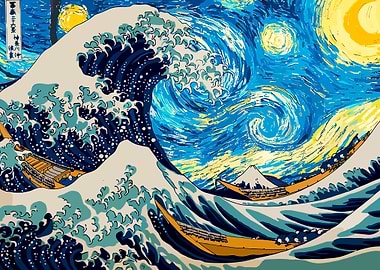 Great Wave & Starry Night