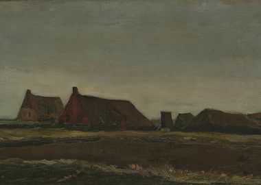 Farmhouses Under a Grey Sky