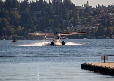 Seaplane Landing on Water