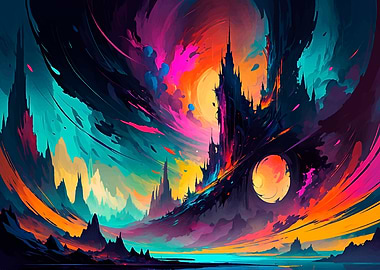 Fantasy Castle Landscape abstract