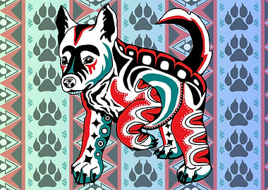 red and white wolf pup