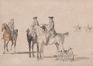 Horseback Riders and Dogs