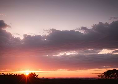 Sunset Sky with Clouds