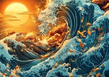Golden Wave Art