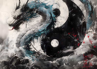 Dragon Yin Yang Art