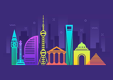 World Landmarks Skyline
