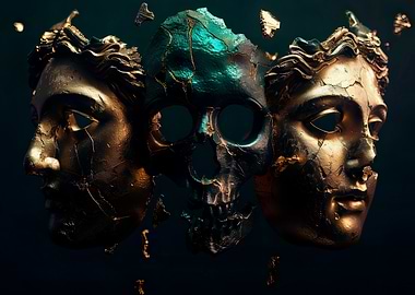 Gold Skull and Masks