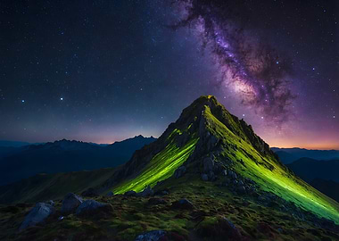 Milky Way Over Mountain