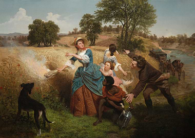 Mrs Schuyler Burning Her Wheat Fields on the Approach of the British