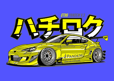 Yellow GT86 Pandem
