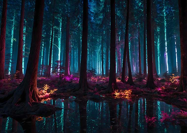 Neon Forest Night