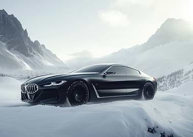 BMW Concept Car in Snowy Mountains