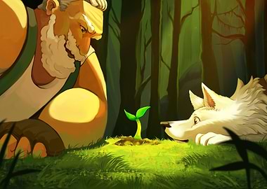 Old Man, Wolf, and Sprout