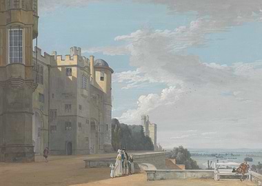 Castle Courtyard Painting