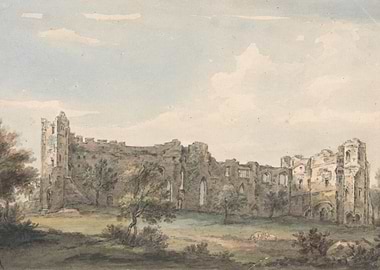 Ruined Castle Watercolor