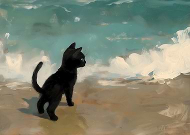 Black Cat by the Sea