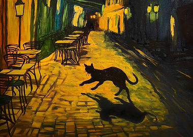 Black Cat in Alleyway