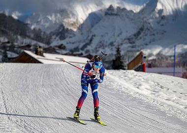 Oceane MICHELON at the Biathlon World Cup in Le Grand Bornand 2024