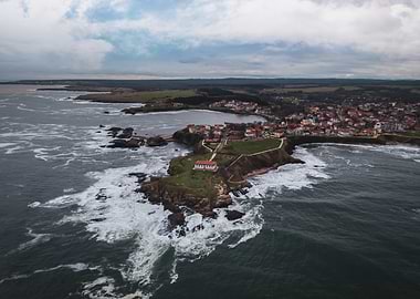 Coastal Town Aerial View