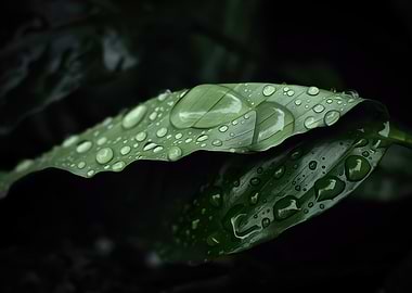 Raindrops on Leaves