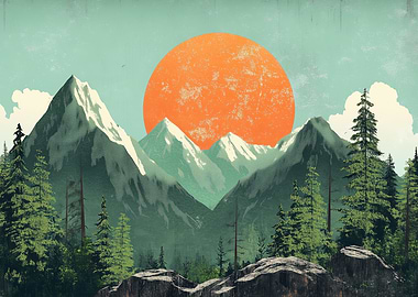 Mountain Sunset Landscape