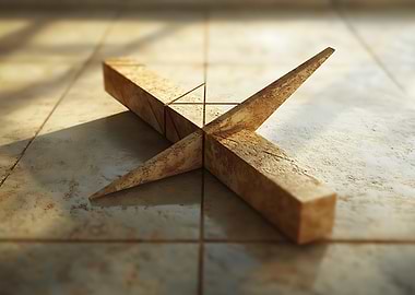 Rusty Geometric Sculpture