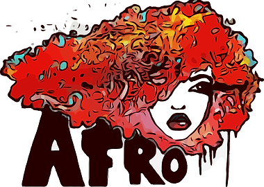 RED Afro Woman Art