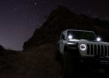 Jeep Under Night Sky