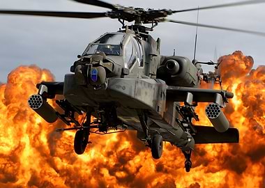 Apache Helicopter Firing
