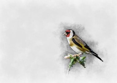 Goldfinch Watercolor Painting