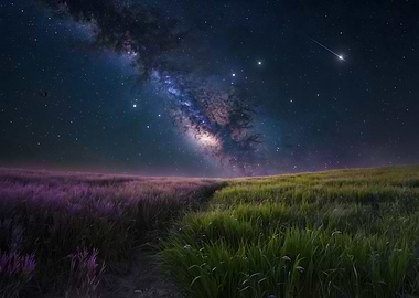 Milky Way Over Field