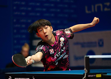 Table Tennis Player in Action