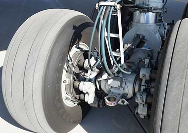 Airplane Landing Gear Close-up