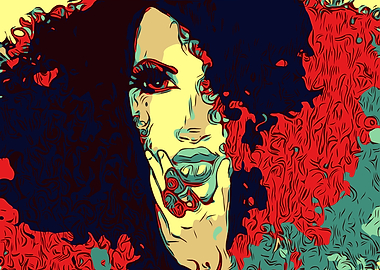 Woman with Curly Hair